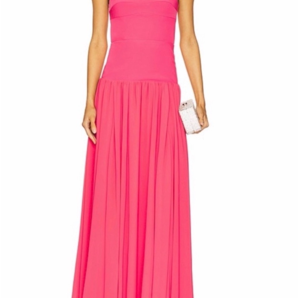 Lovers + Friends Strapless Maxi Dress in Hot Pink